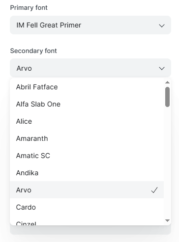 Typography settings in Papyrus theme